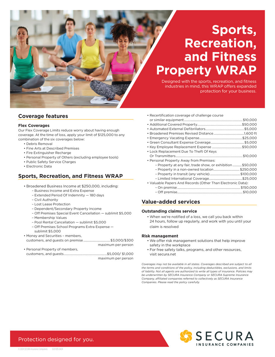 Sports, Recreation, and Fitness Property WRAP Sell Sheet